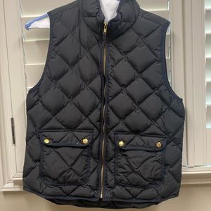 J. Crew Black Puffer Vest Large